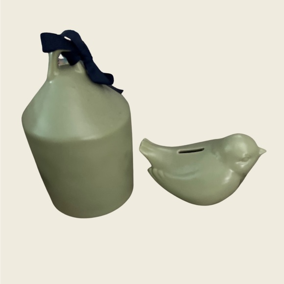 Rae Dunn Birdhouse and bird bank set - Picture 6 of 9